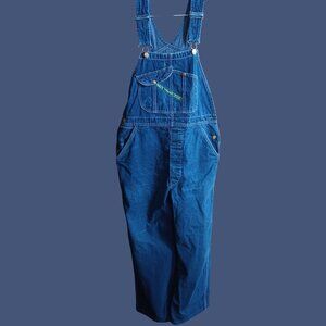 38x30 Vintage Farm Overalls USA Key Imperial Denim Repaired Stitches 1980's Work